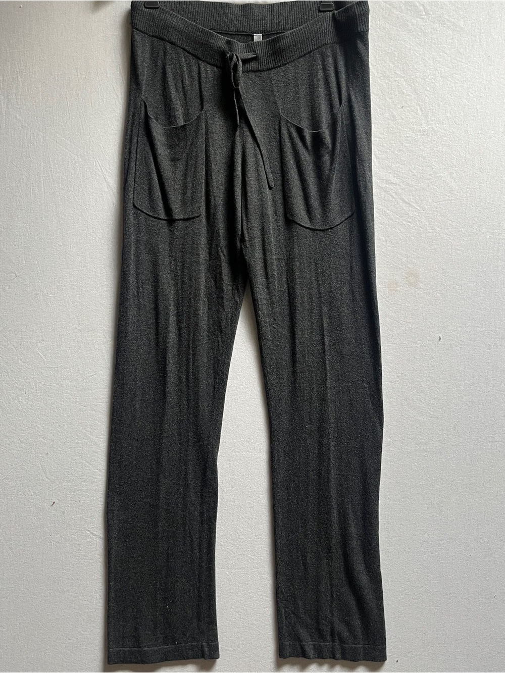 Miiyu Cashmere Blend Black Knit Drawstring Lounge Pants Womens Size L